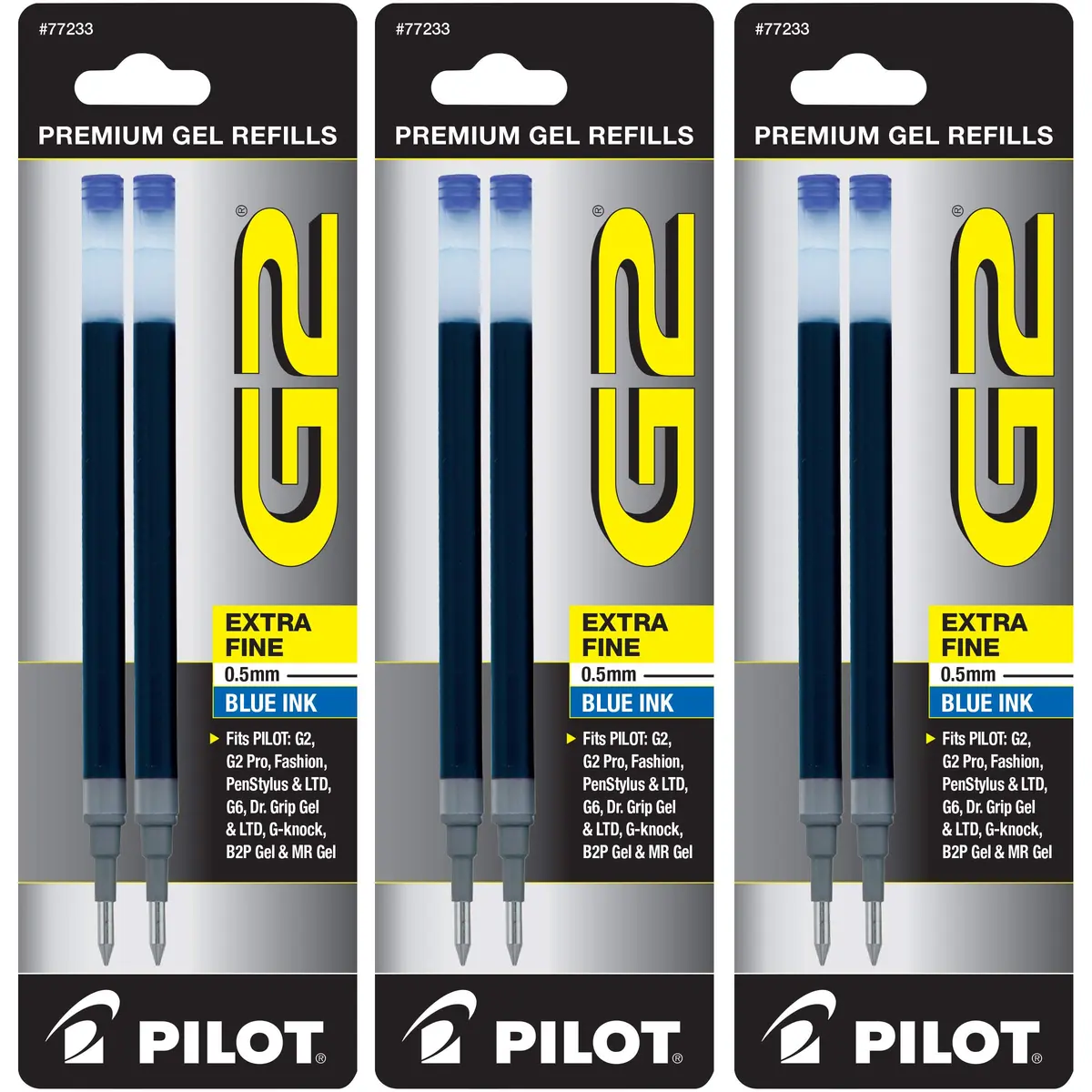 Pilot G2 Gel Ink Refills Extra Fine Point 0.5 mm Blue Pack of 6 | Smooth Writing Ink for Students & Office - main product image