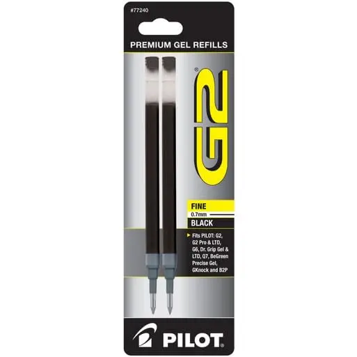 PILOT G2 Gel Ink Refills Fine Point 0.7 mm Black Pack of 6 | Smooth Ink Flow - view 2