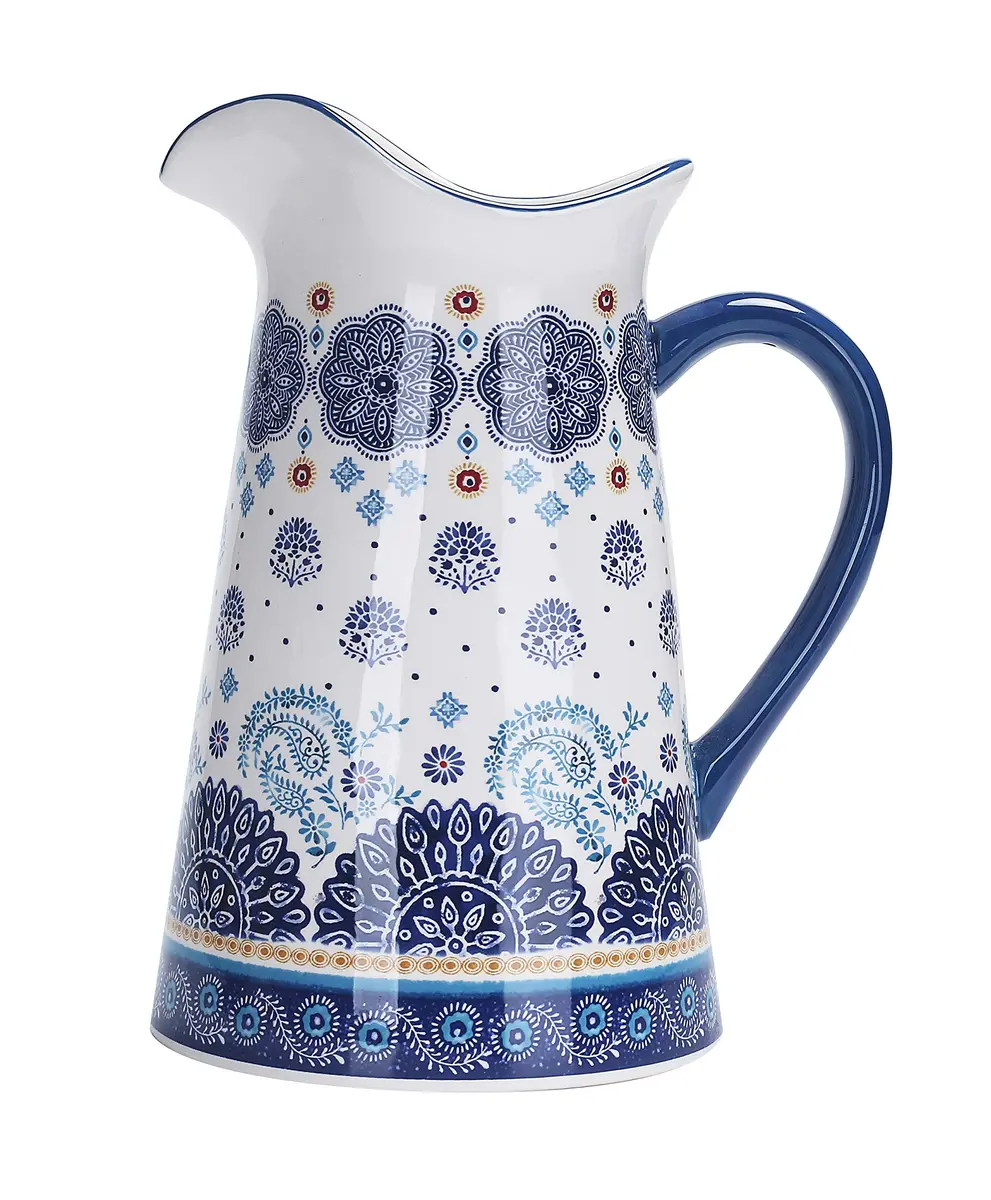 Bico Blue Talavera Ceramic 2.5 Qt Pitcher | Decorative & Dishwasher Safe - main product image