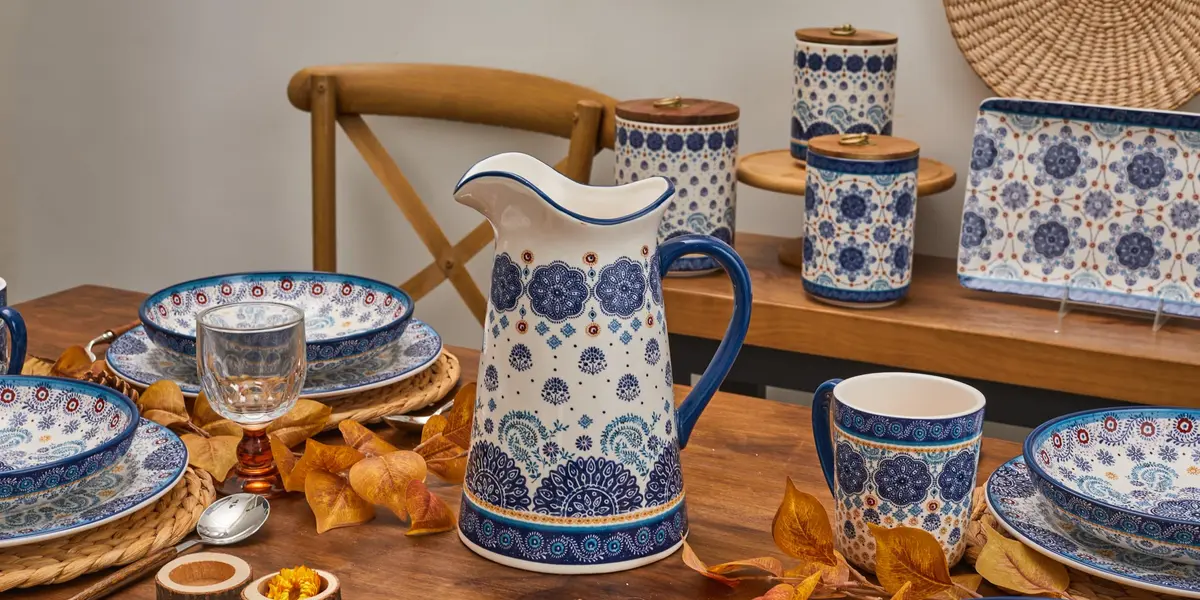 Bico Blue Talavera Ceramic 2.5 Qt Pitcher | Decorative & Dishwasher Safe - view 5