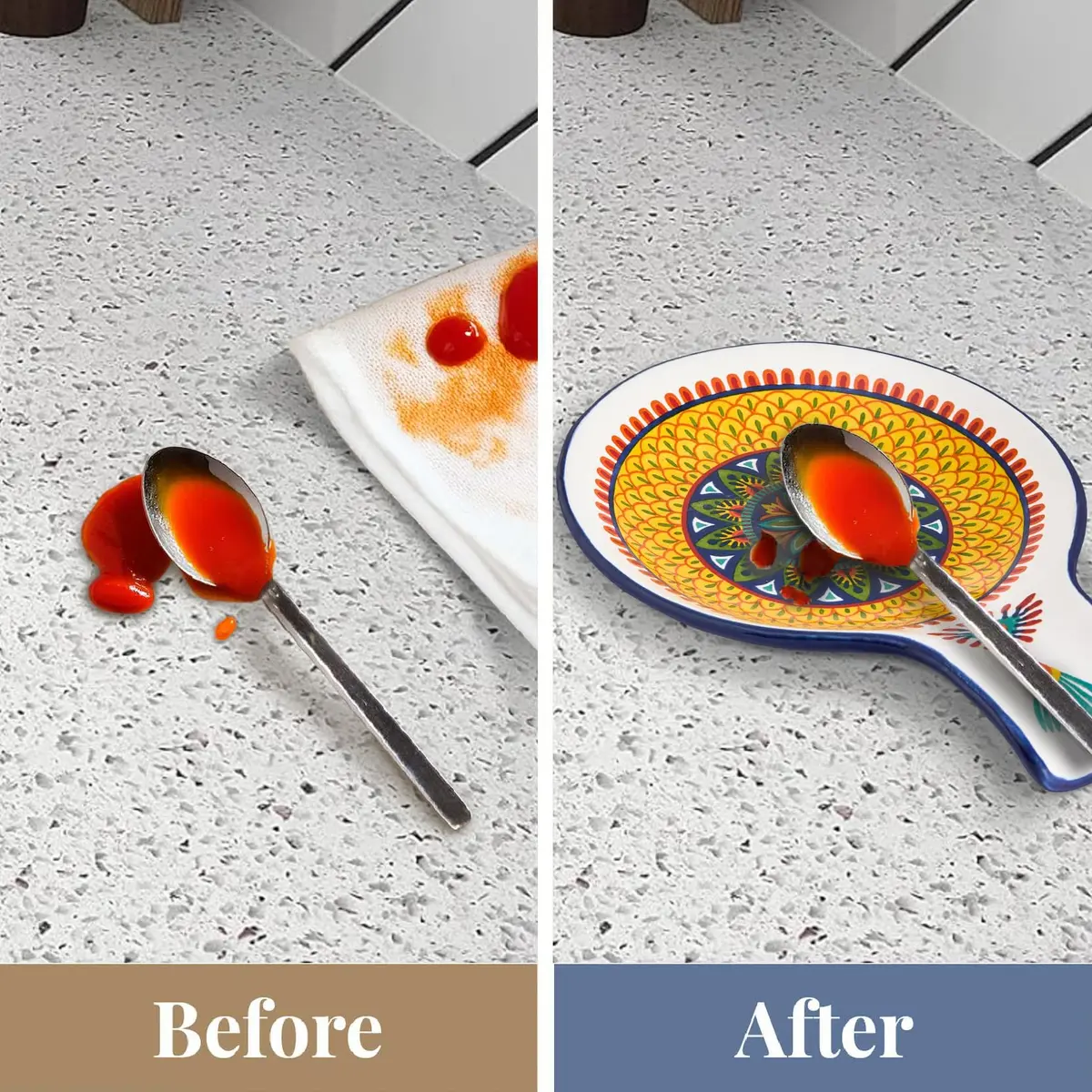 Bico Havana Ceramic Spoon Rest for Stove Top, Kitchen Holder | Keeps Counters Clean & Matches Your Set - view 7