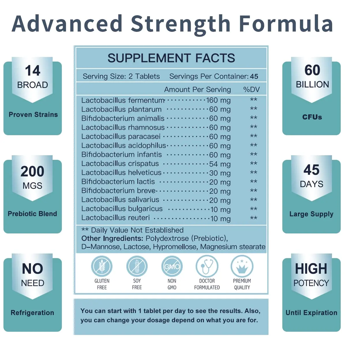 NATURE TARGET Probiotics for Men 90 Veggie Tablets | 60 Billion CFU for Digestive & Immune Support - view 2