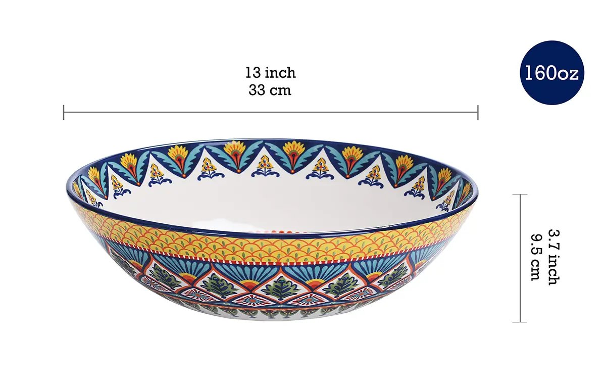 Bico Havana Ceramic 13 inch Serving Bowl | Contemporary, Microwave & Dishwasher Safe - view 2