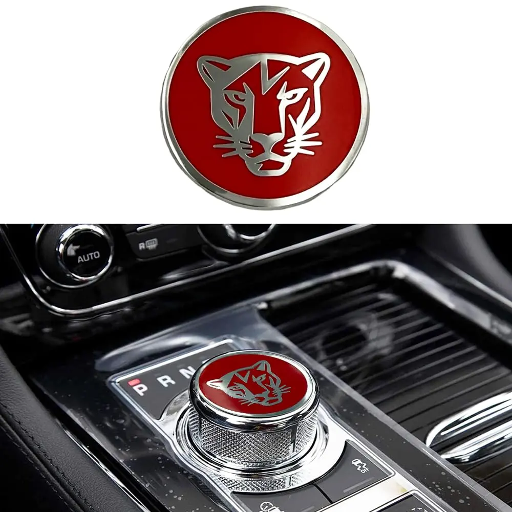 MAXDOOL Red Gear Shift Knob Cover Trim Sticker for Jaguar XF XE XJ F-Pace | Interior Car Decoration - main product image