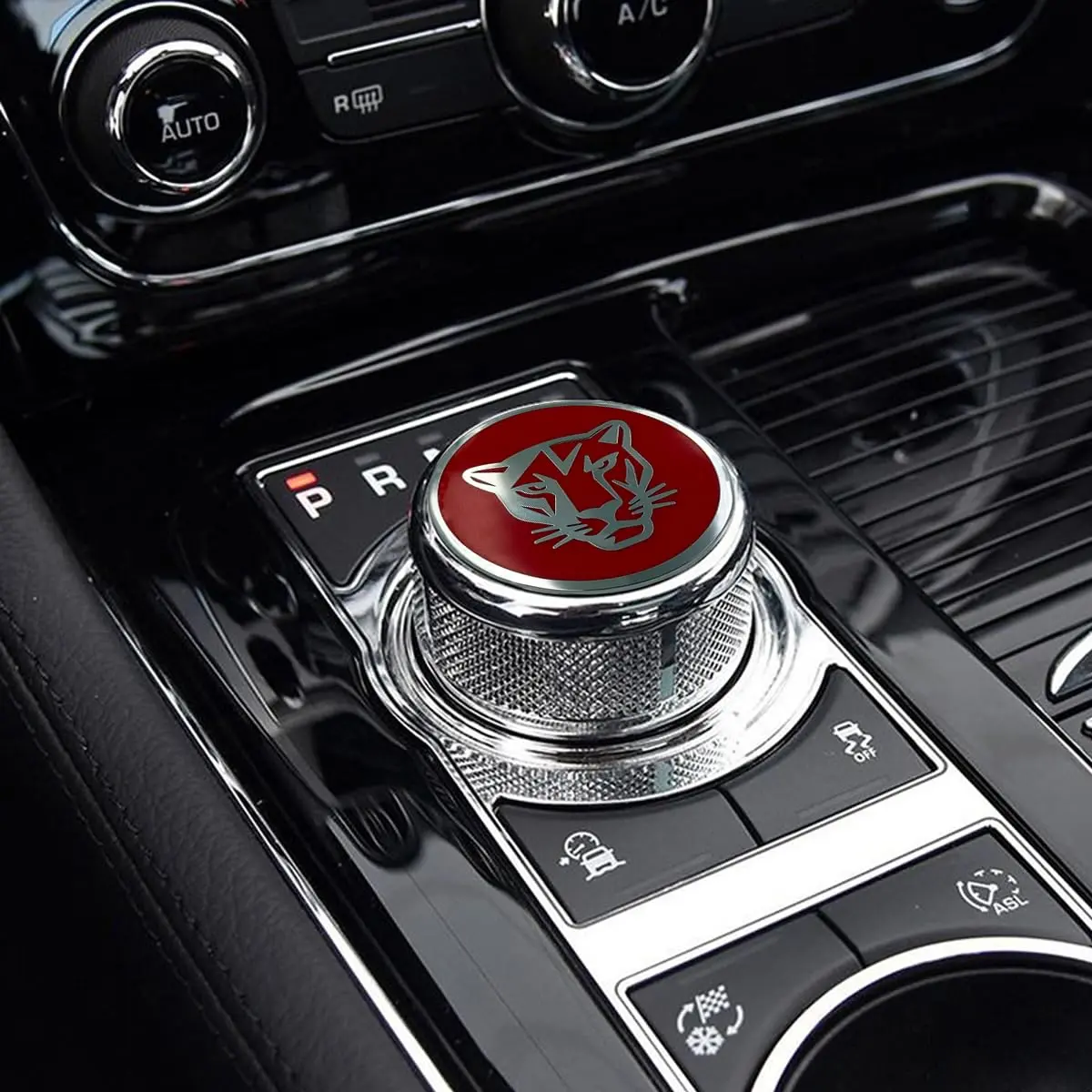 MAXDOOL Red Gear Shift Knob Cover Trim Sticker for Jaguar XF XE XJ F-Pace | Interior Car Decoration - view 5