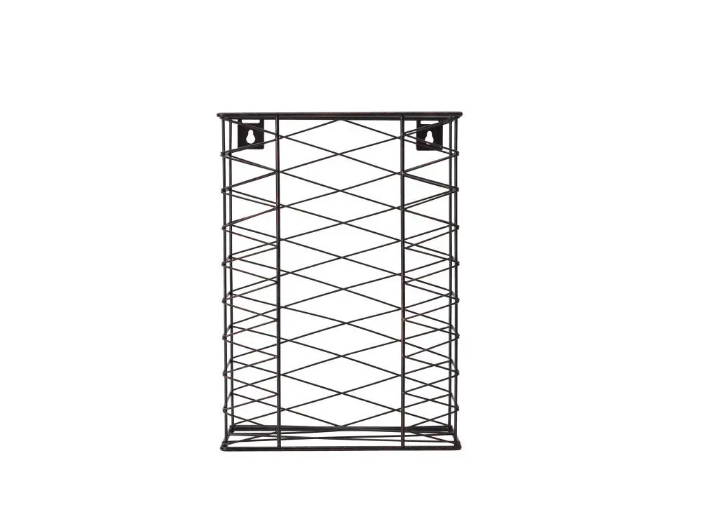 Gourmet Basics by Mikasa Garbage Bag Holder Basket with Removable Hooks, Antique Black | Space-Saving Wall & Door Mount - view 5