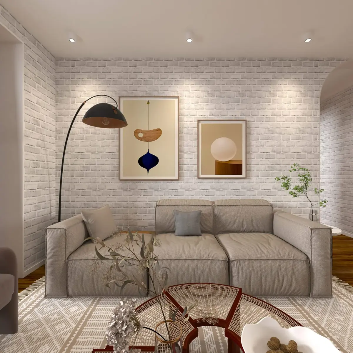 Cohoo Home White Brick Wallpaper Peel and Stick 998.2 cm x 45 cm | Realistic Faux Brick Design - view 5