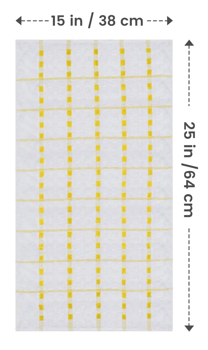 Utopia Towels Yellow Kitchen Towels 12 Pack 38cm x 64cm (15" x 25") | Absorbent Dobby Weave Cotton Dish Cloths - view 2