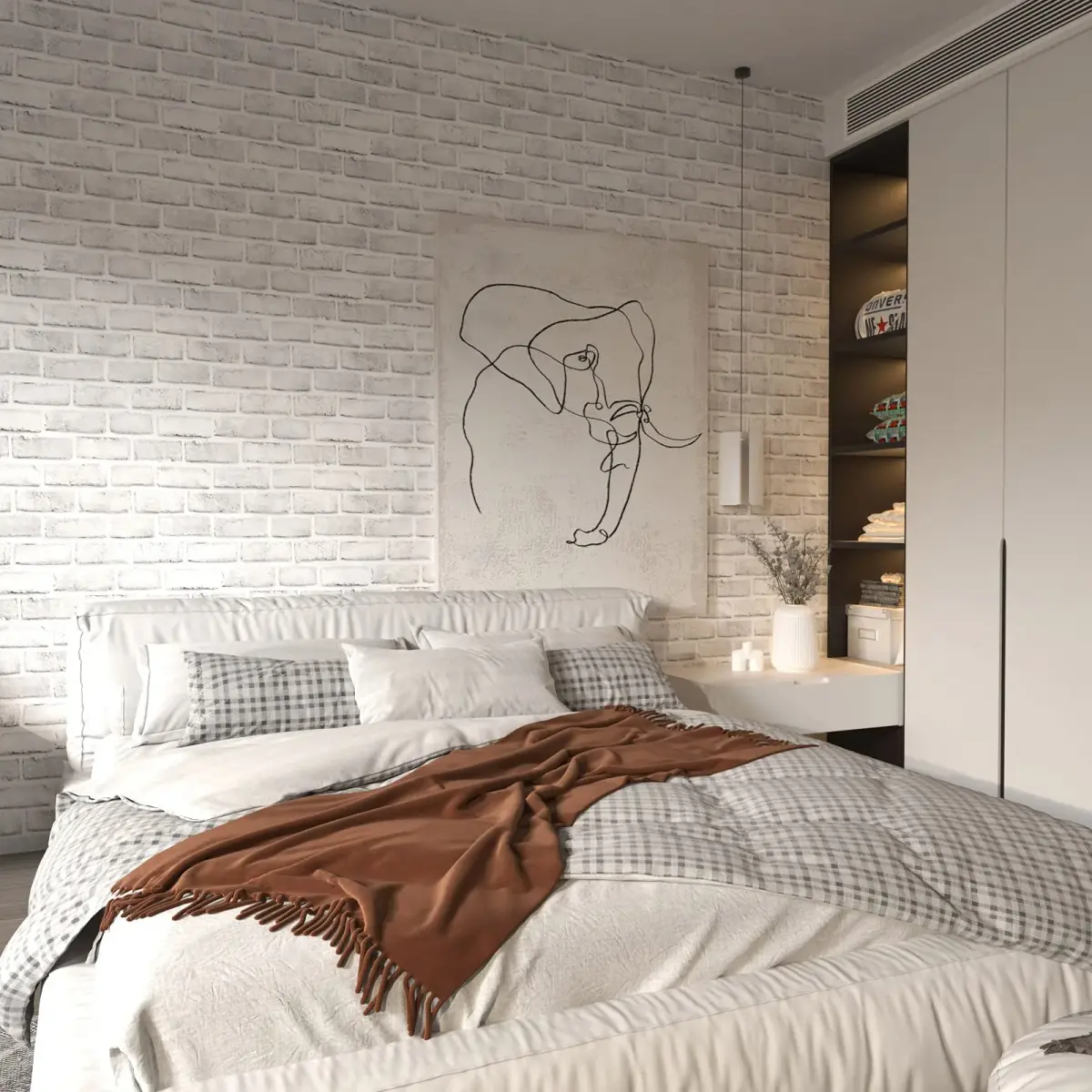 Cohoo Home White Brick Wallpaper Peel and Stick 45cm (17.7") x 500cm (197") | Realistic Faux Brick Wall Covering - view 2
