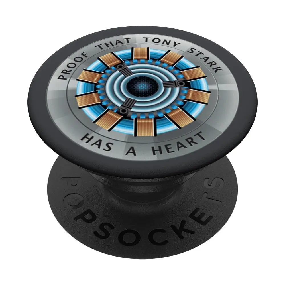 Marvel Avengers Endgame Tony Stark Has a Heart PopSockets Adhesive PopGrip | Official Marvel Merchandise, Swappable Top, Black - main product image