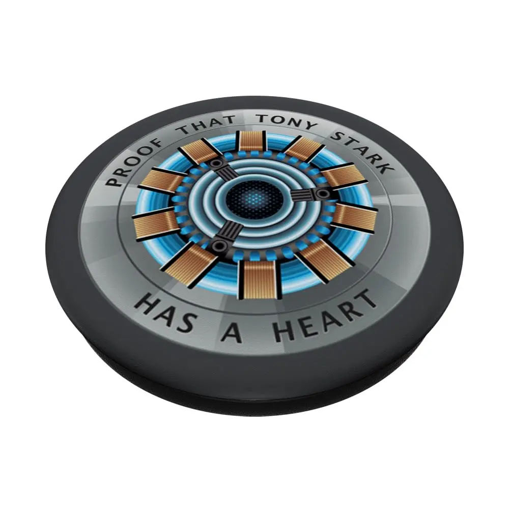 Marvel Avengers Endgame Tony Stark Has a Heart PopSockets Adhesive PopGrip | Official Marvel Merchandise, Swappable Top, Black - view 2