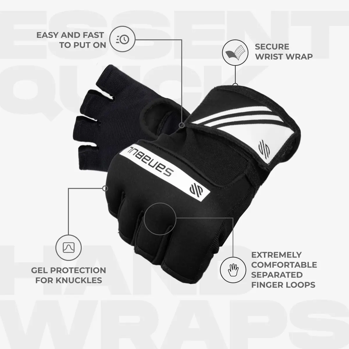 Sanabul Gel Boxing Hand Wraps for Men & Women L/XL | Superior Knuckle & Wrist Support - view 4