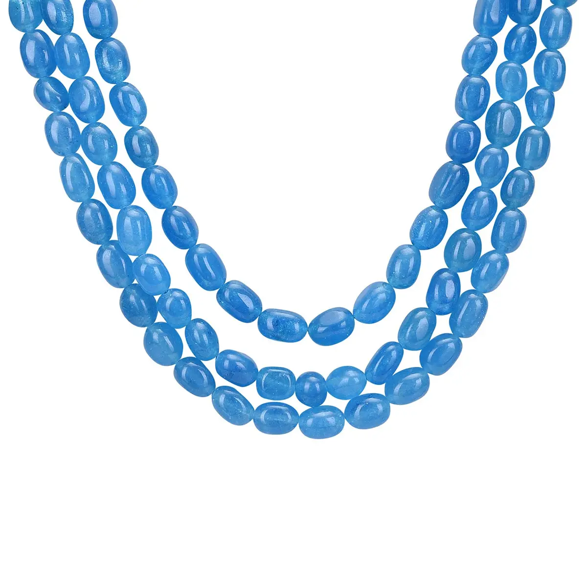 Ratnavali Jewels Blue Necklace 18inch | Traditional Ethnic Beads with Quartz - view 2