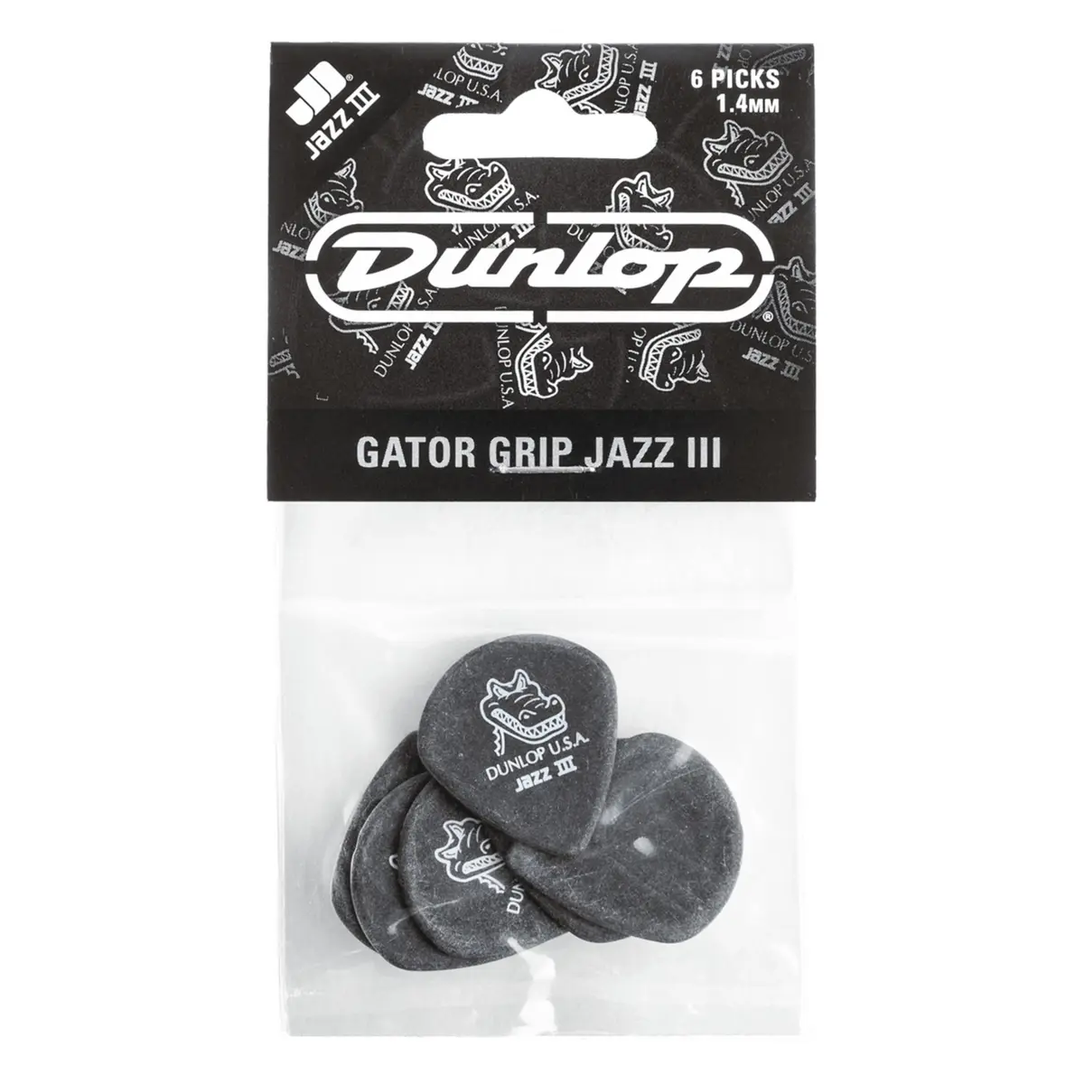 Jim Dunlop Gator Grip Jazz III Pick 1.4MM | Matte, Nonslip, Precise Tone for Guitarists in India - main product image