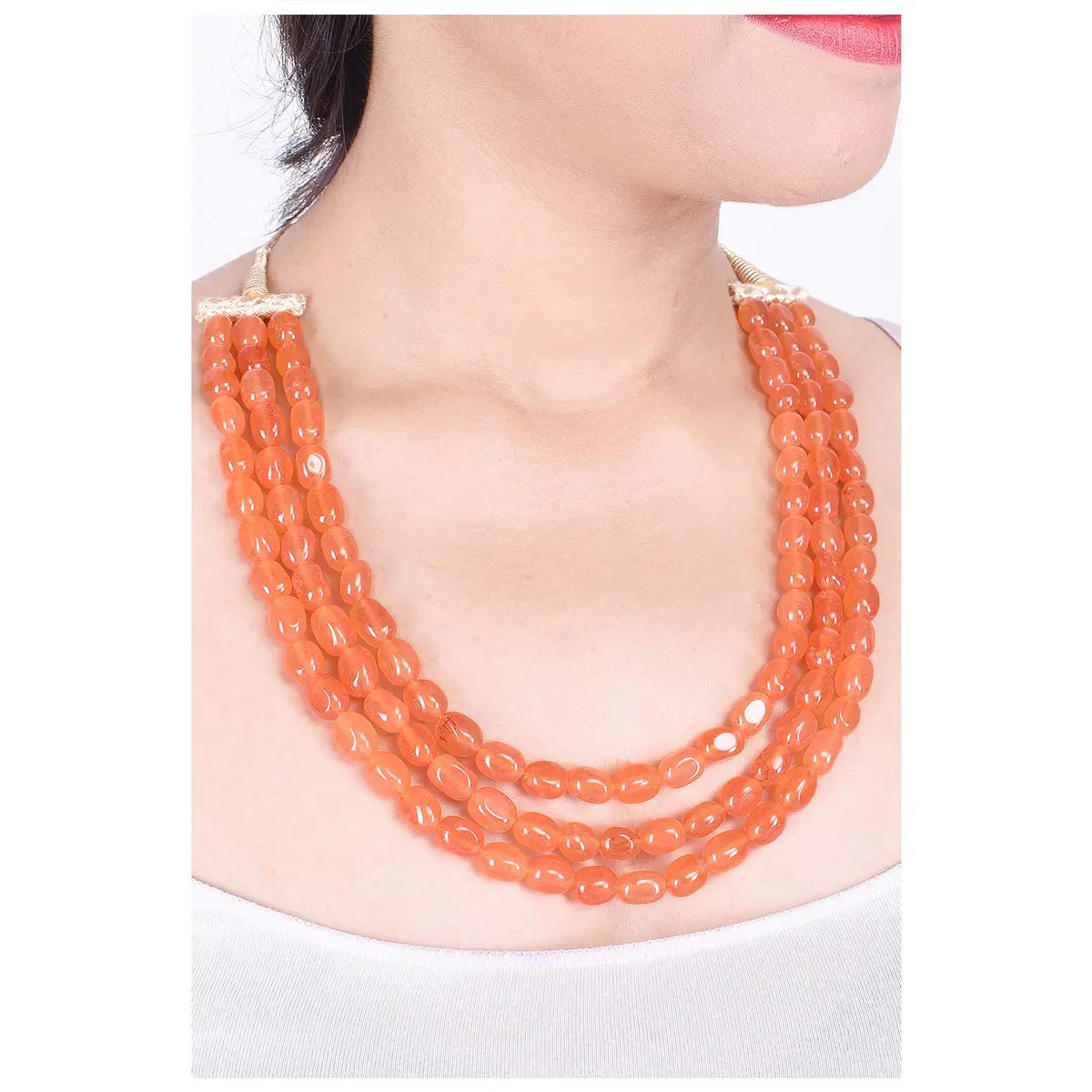 Ratnavali Jewels Quartz Multi Layer Strand Mala Beads Necklace 18inch | Traditional & Trendy Ethnic Jewelry - view 4