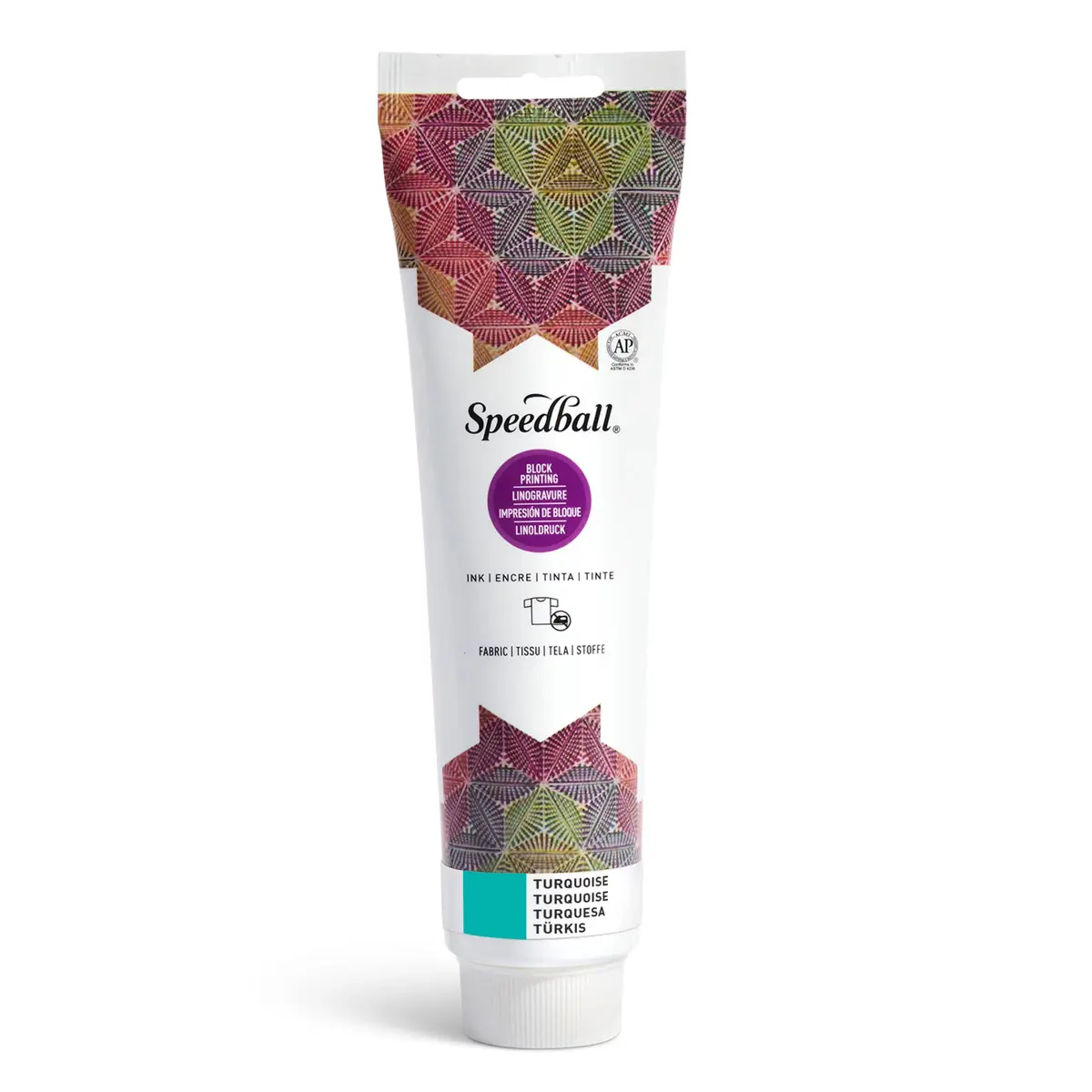 Speedball Fabric Block Printing Ink Turquoise 150ml (5.1 Fl Oz) | No Heat Set Required - main product image