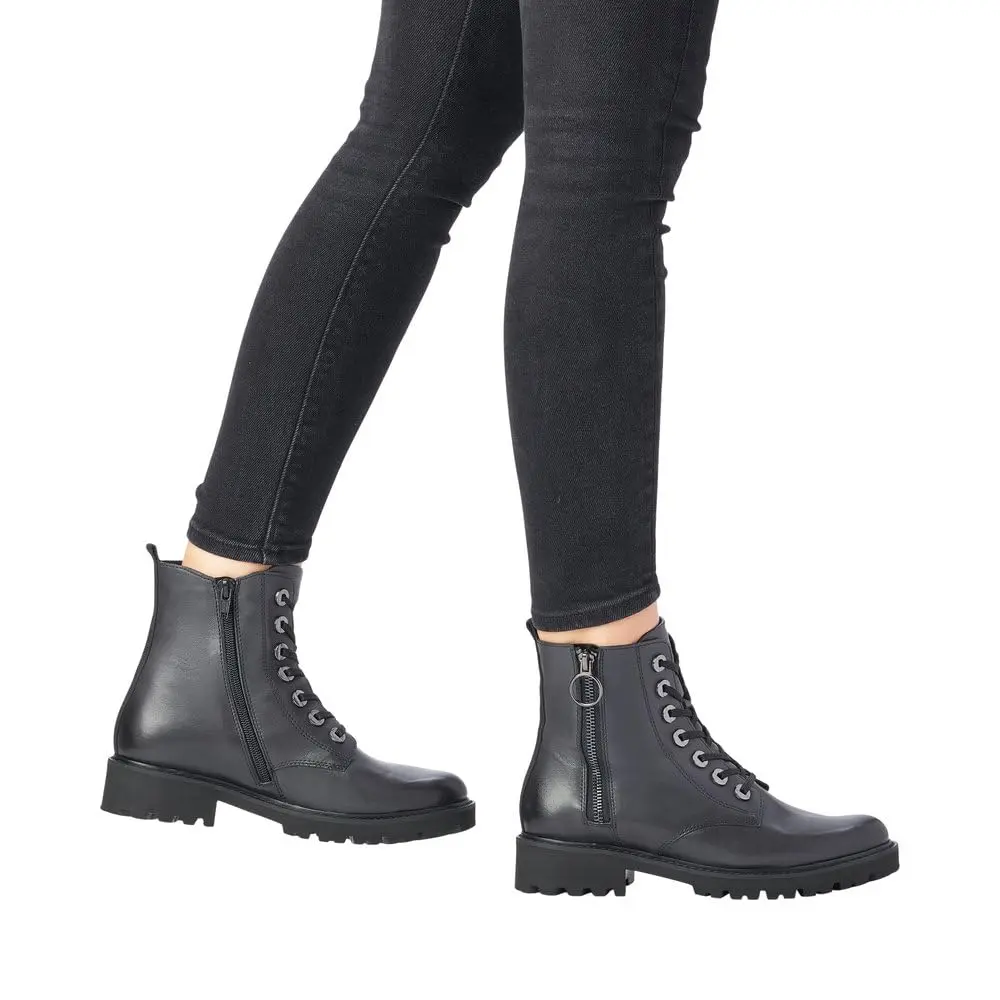 Remonte Women Ankle Boots D8671 | Ladies Lace-up Boot with Removable Insole, Blue Blau 14, US Size 8.5/9 - view 2