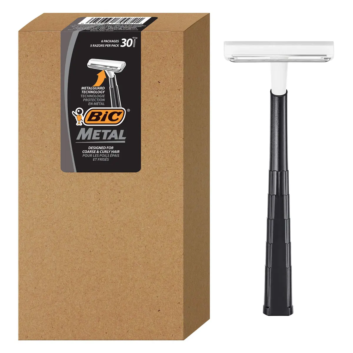 BIC Metal Men's Disposable Shaving Razors, 30 Count | Coarse & Curly Hair Friendly - main product image