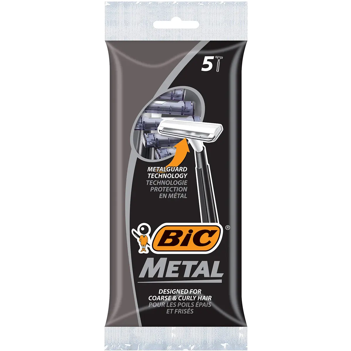 BIC Metal Men's Disposable Shaving Razors, 30 Count | Coarse & Curly Hair Friendly - view 3