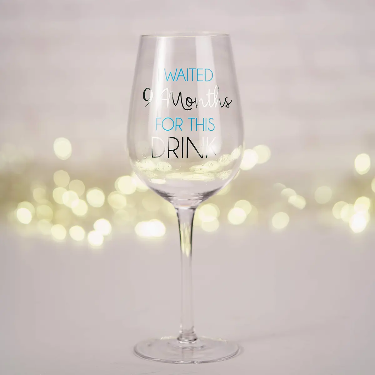 Pavilion Gift Company Blue Stemmed Wine Glass 473ml (16 Oz) | Funny New Mom Gift - view 6