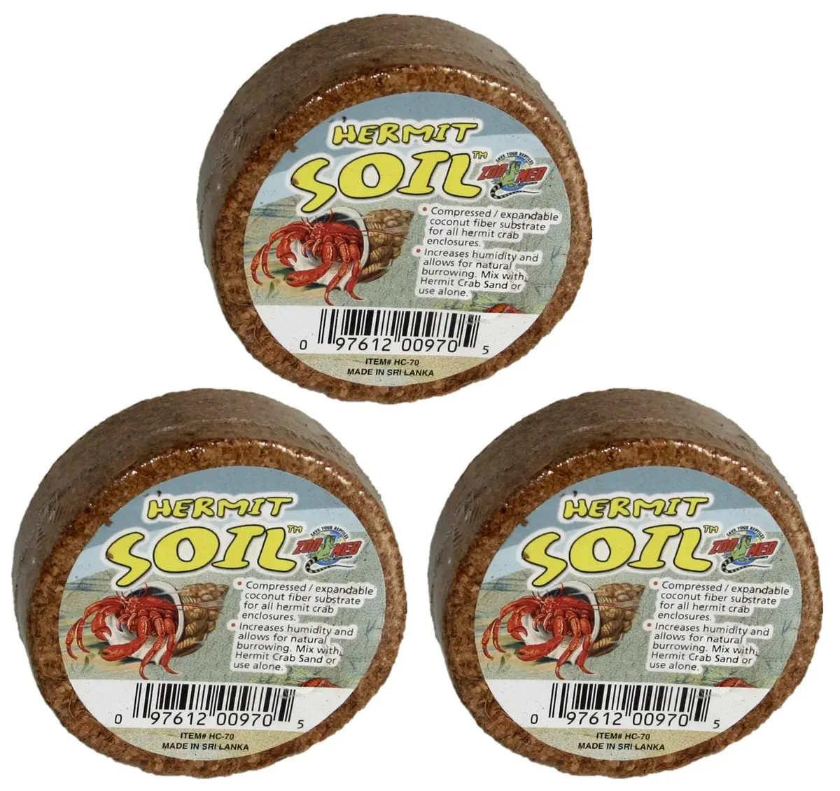 Zoo Med Hermit Crab Soil 3 Pack | Natural Odor Absorbing Substrate for Humidity & Digging - main product image