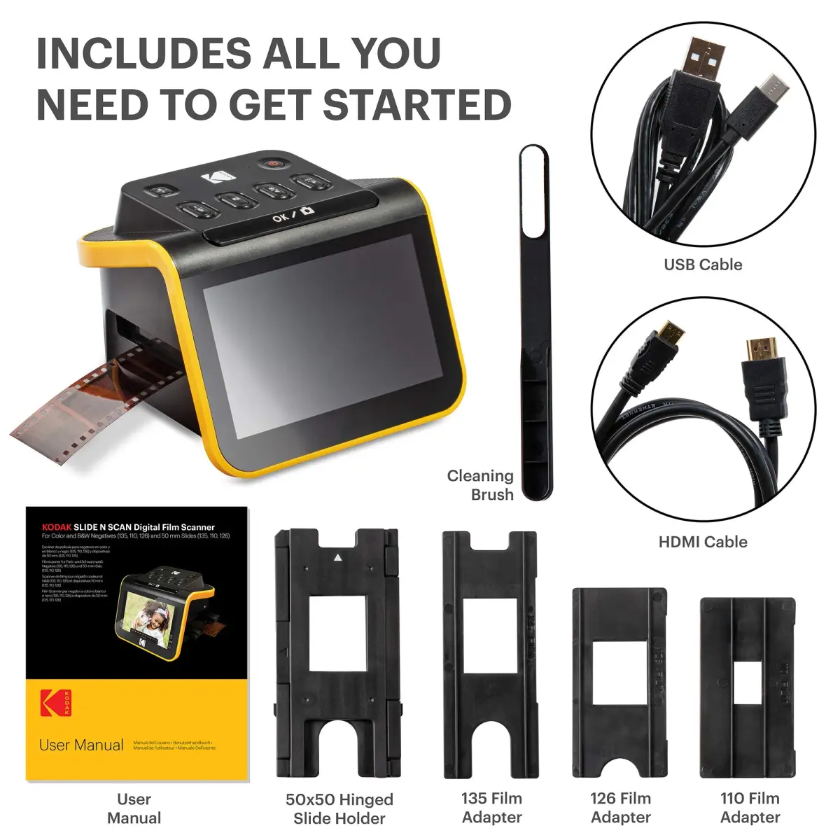KODAK Slide N Scan Film & Slide Scanner 22MP 5" LCD Screen 135/110/126mm | Converts Negatives & Slides to Digital Files - view 5