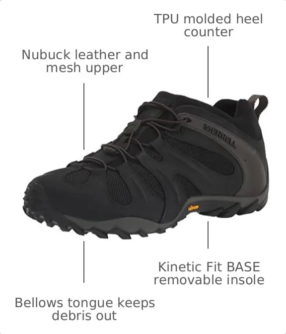 Merrell Mens CHAM 8 Stretch Hiking Shoe, Black,7 | Lightweight Outdoor Hiking Footwear - view 4