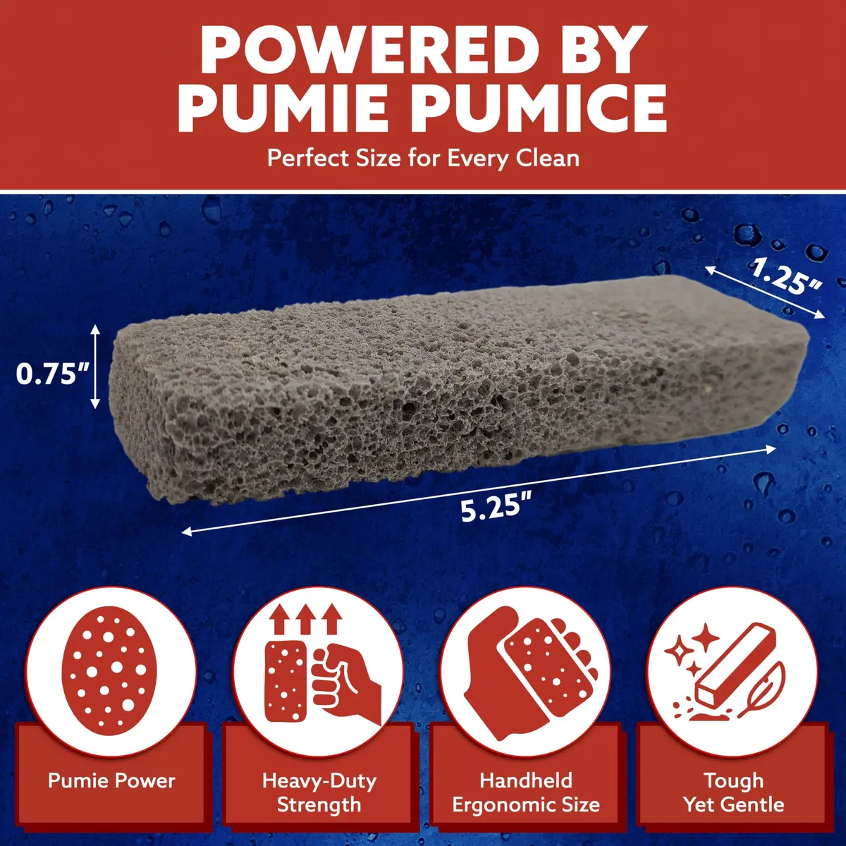 PUMIE Heavy Duty Pumice Scouring Stick with Flexi Scour Pad | Tough Stain Removal for Household & Commercial Use - view 4