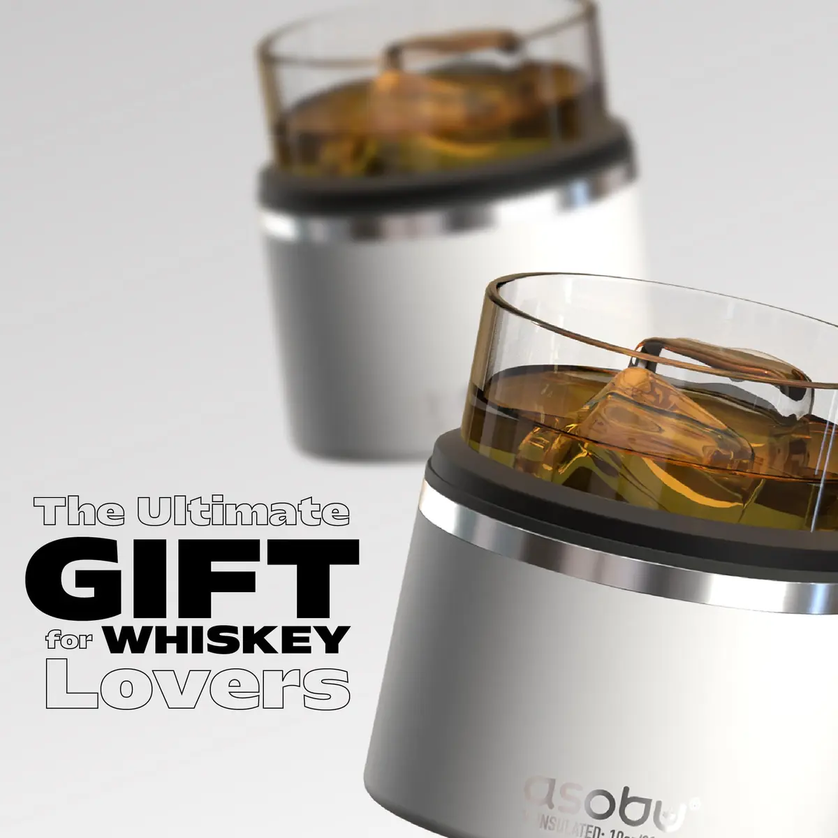 asobu Whiskey Glass with Insulated Stainless Steel Sleeve, 10.5 oz | Keeps Liquor Chilled & Never Diluted - view 8