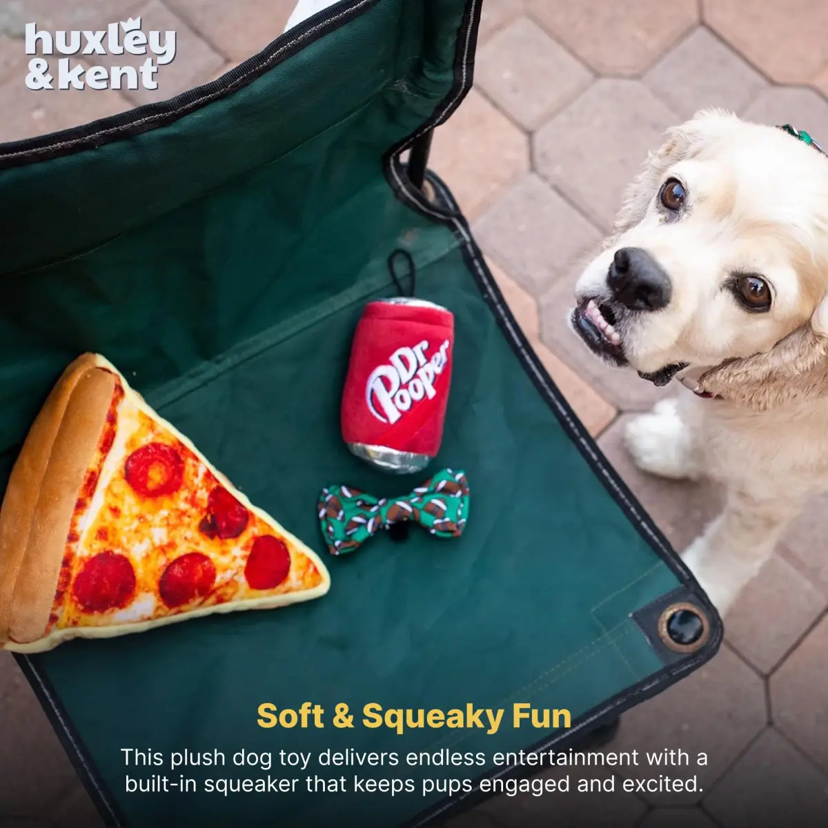 Huxley & Kent Power Plush Squeaky Dog Toy, Dr Pooper, Large | Soft, Durable, and Engaging for Dogs - view 6