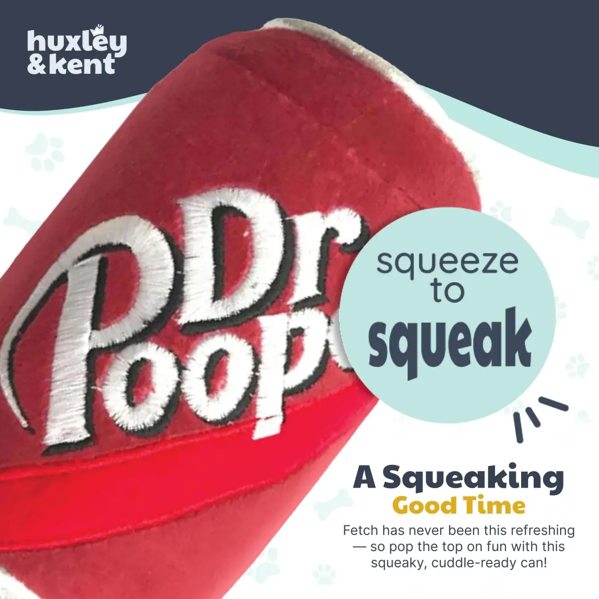 Huxley & Kent Power Plush Squeaky Dog Toy, Dr Pooper, Large | Soft, Durable, and Engaging for Dogs - view 7