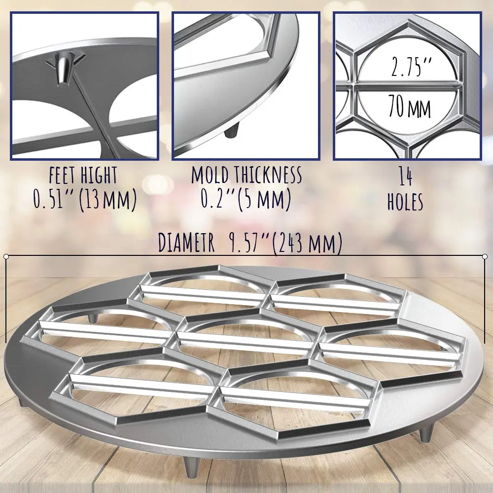 MHH Ravioli & Empanada Maker – Heavy-Duty 14-Slot Mold Press for Homemade Dumplings, Pastries, Samosas & More | Global Recipes - view 2