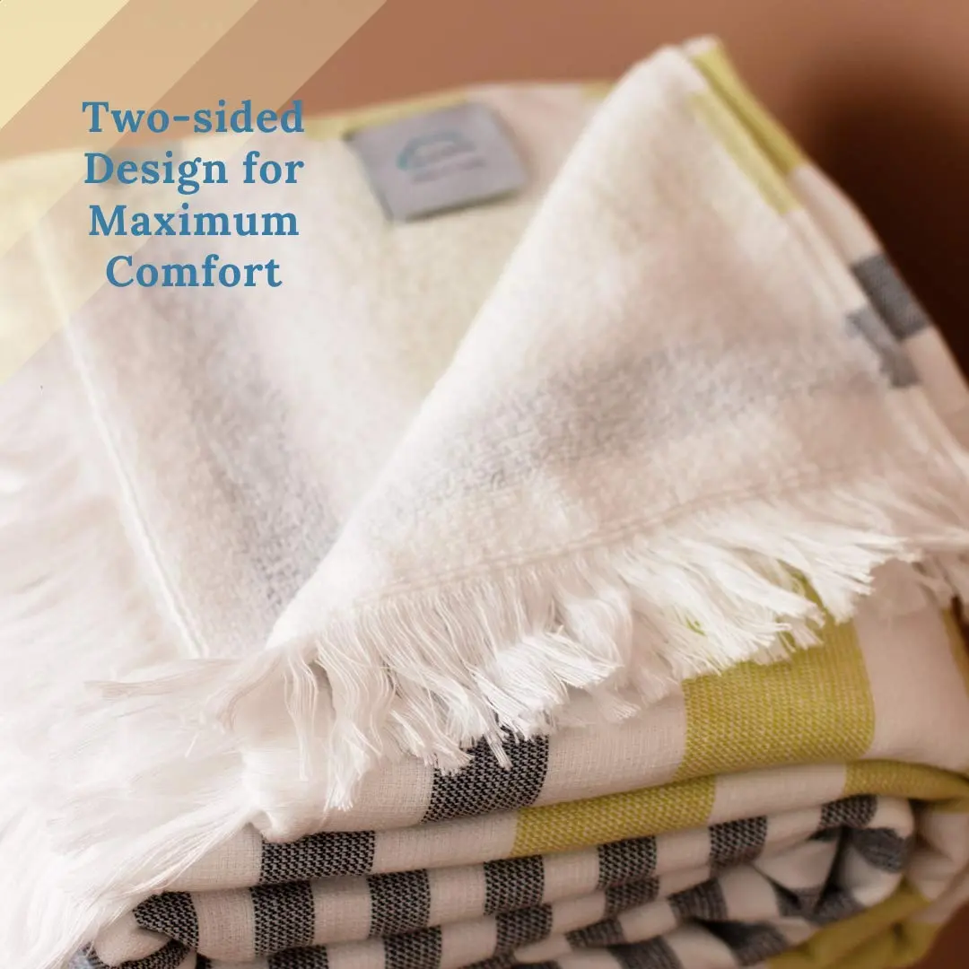 Luzia Striped Peshtemal Multi-Use Towel 102cm x 178cm (40 x 70 inches) | Premium Turkish Cotton, Quick Drying - view 7