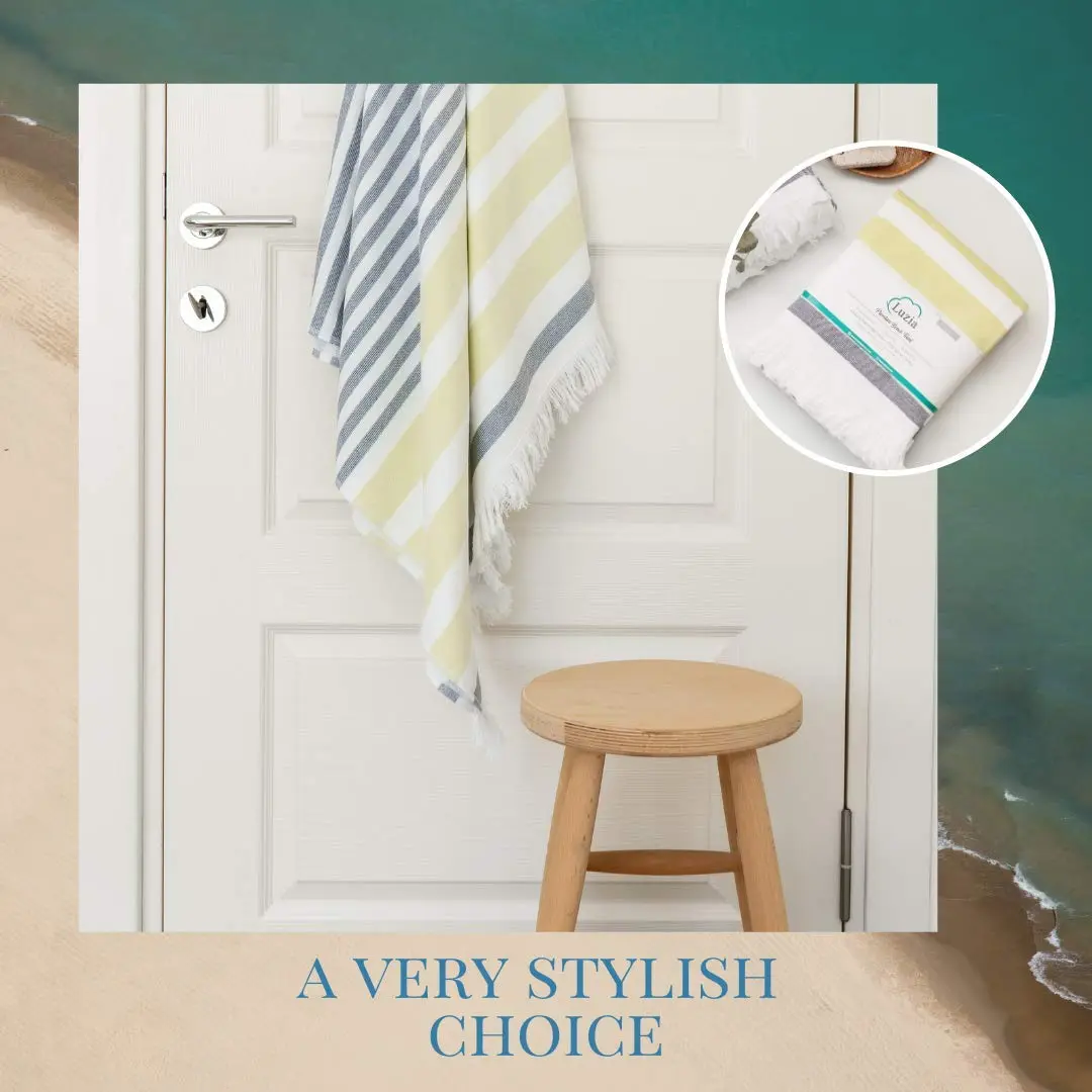 Luzia Striped Peshtemal Multi-Use Towel 102cm x 178cm (40 x 70 inches) | Premium Turkish Cotton, Quick Drying - view 8