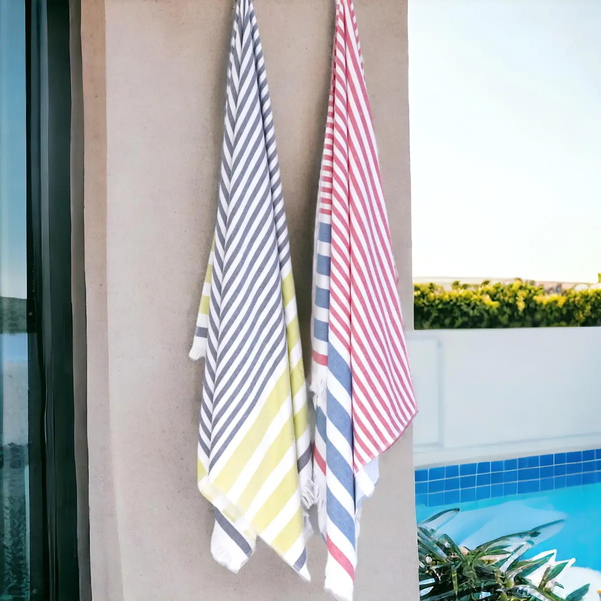 Luzia Striped Peshtemal Multi-Use Towel 102cm x 178cm (40 x 70 inches) | Premium Turkish Cotton, Quick Drying - view 4