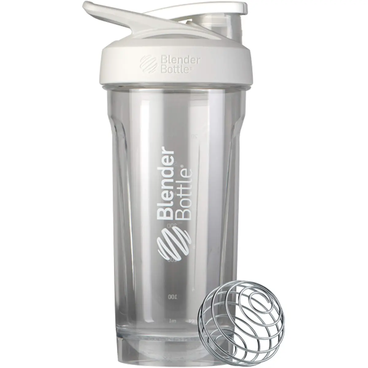 BlenderBottle Strada Shaker Bottle 28 oz (828 ml) White | Push-Button Flip Cap & BlenderBall Whisk - main product image
