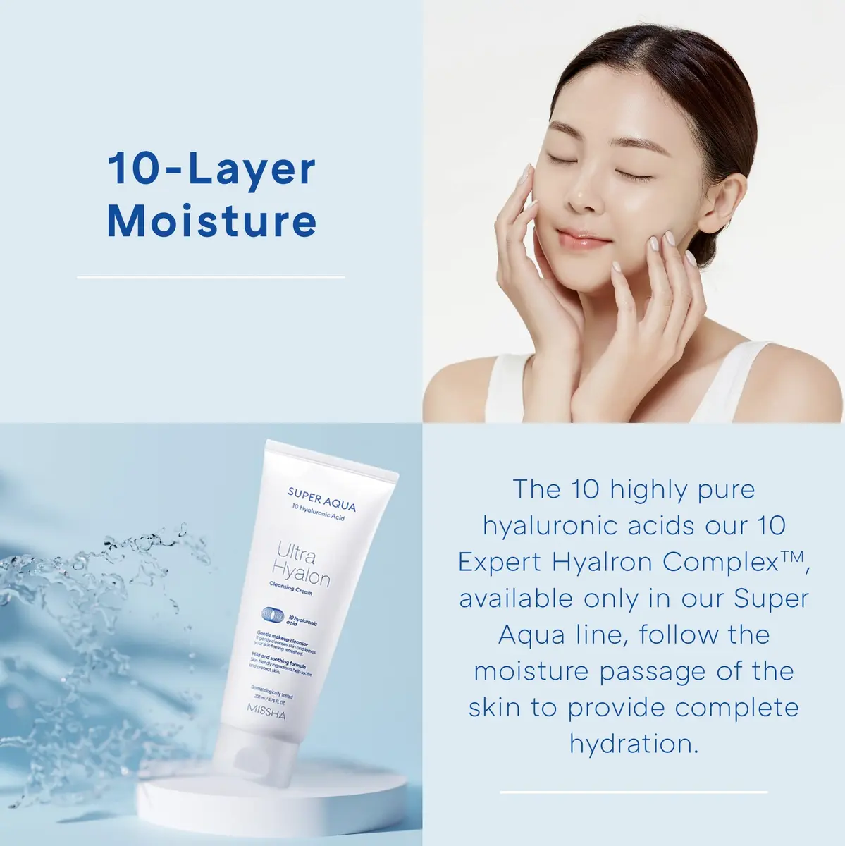 MISSHA Super Aqua Ultra Hyalron Cleansing Cream 200ml | Hydrating Deep Cleanser for Sensitive Skin - view 5