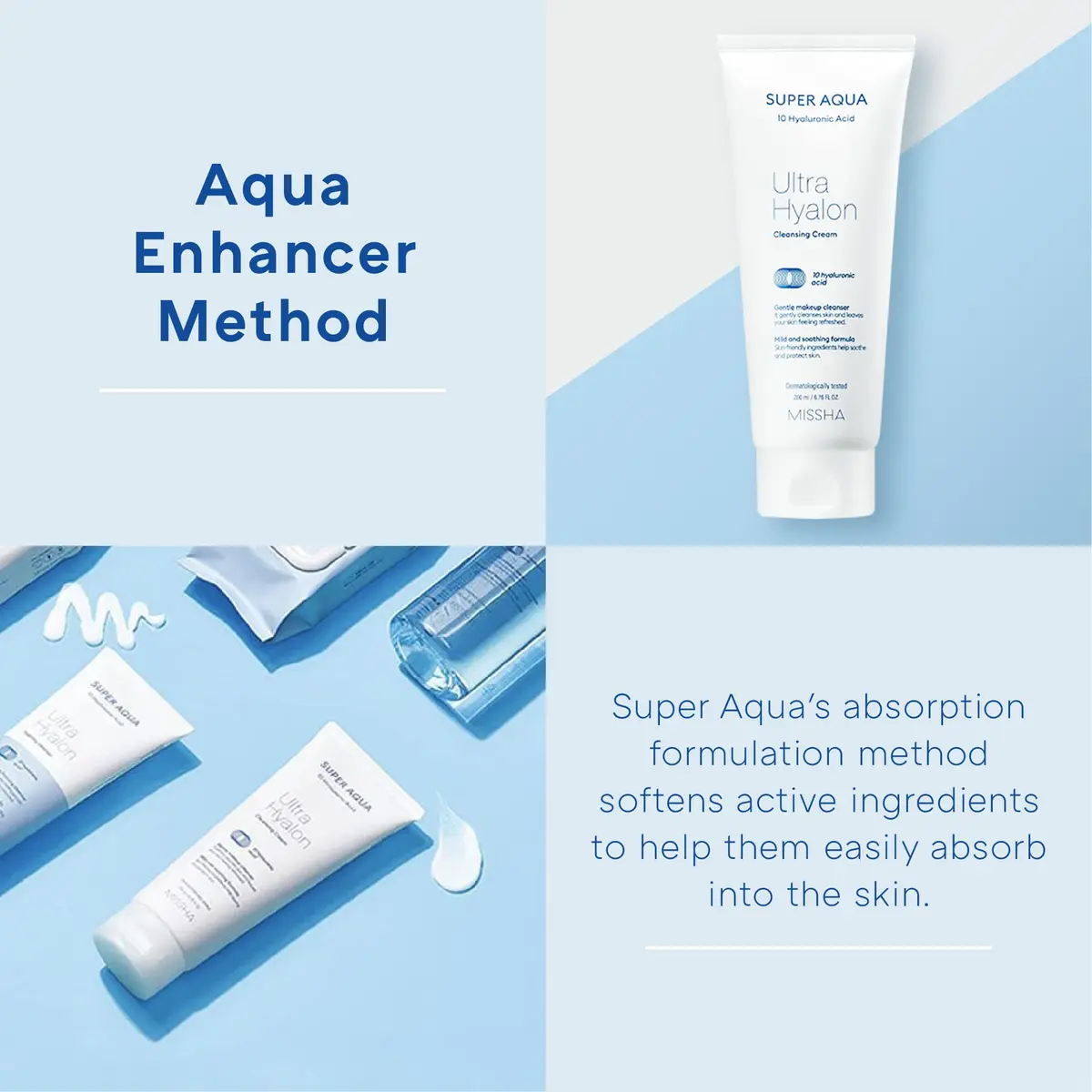 MISSHA Super Aqua Ultra Hyalron Cleansing Cream 200ml | Hydrating Deep Cleanser for Sensitive Skin - view 6