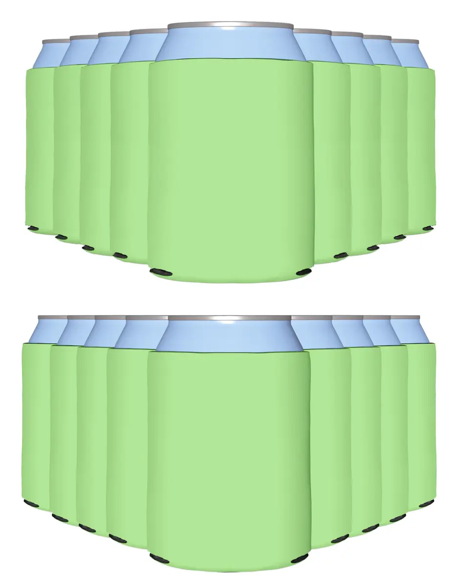 PartyPrints 100 Pack Pistachio Blank Can Cooler Sleeves | Insulated Foam Drink Holder for 12oz & 16oz Cans - main product image