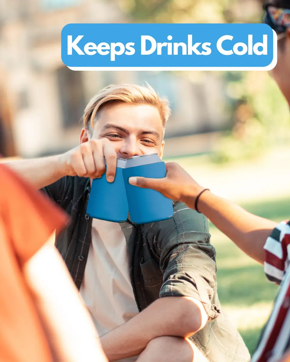 PartyPrints Robins Egg Blue Blank Can Cooler Sleeves (100 Pack, 156ml/5.5oz) | Customizable Foam Drink Holder for Parties - view 5