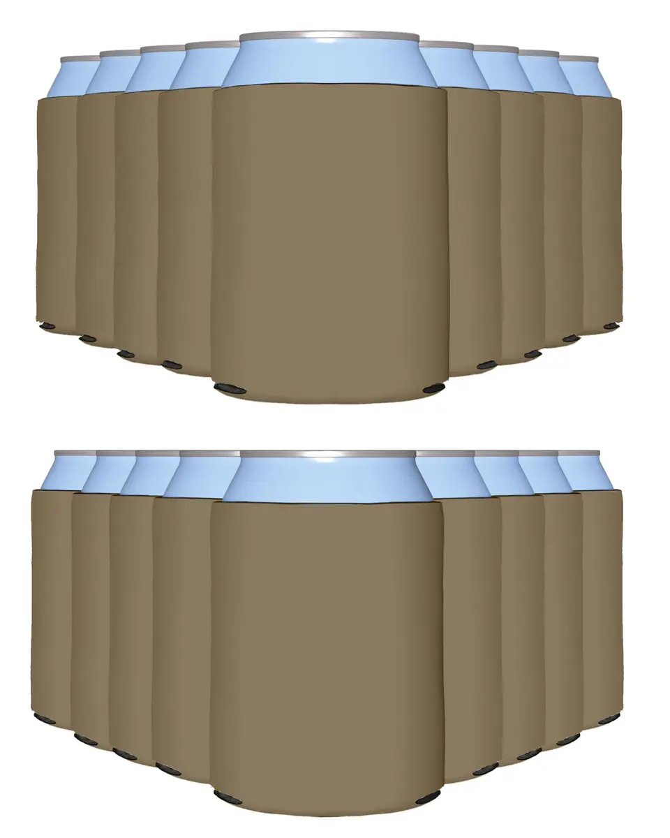 PartyPrints 100 Pack Taupe Blank Can Cooler Sleeves | Customizable Foam for 12oz & 16oz Cans - main product image