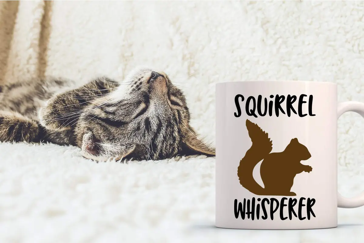 Funnwear Squirrel Whisperer 11oz (325ml) Coffee Mug | Funny Gag Gift for Friends, Husband, Wife, Dad, Papa - view 2