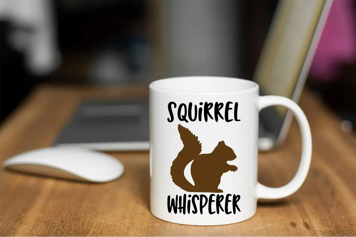 Funnwear Squirrel Whisperer 11oz (325ml) Coffee Mug | Funny Gag Gift for Friends, Husband, Wife, Dad, Papa - view 3