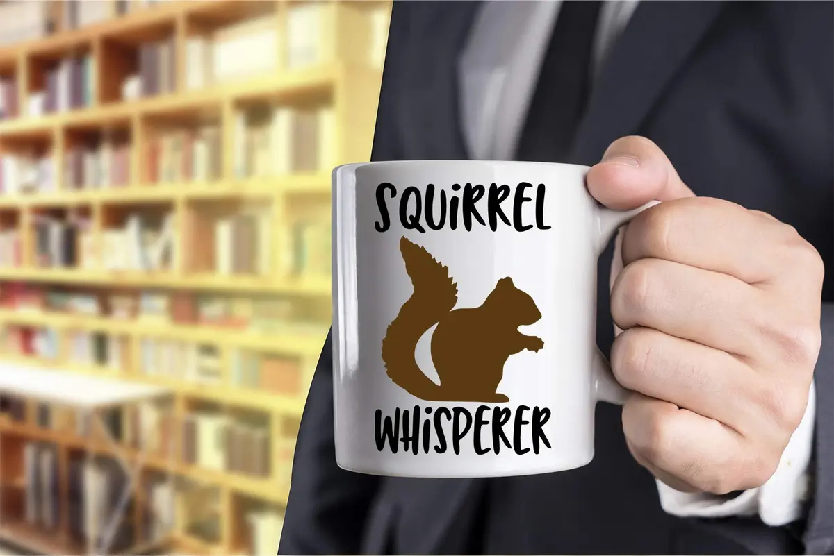 Funnwear Squirrel Whisperer 11oz (325ml) Coffee Mug | Funny Gag Gift for Friends, Husband, Wife, Dad, Papa - view 4
