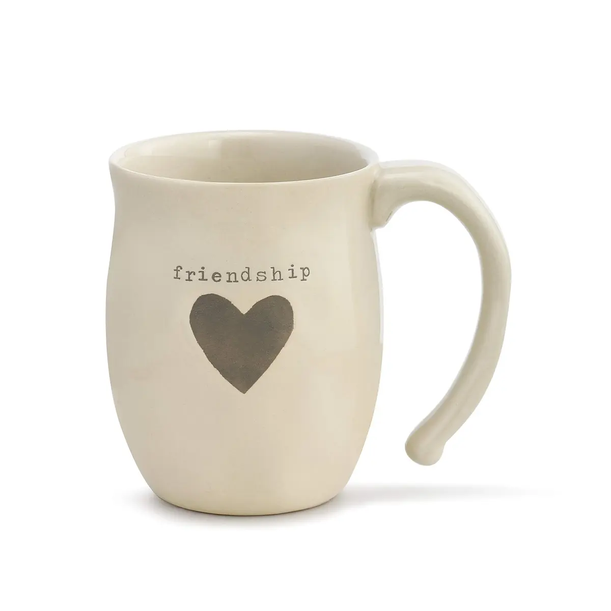 DEMDACO Ivory Ceramic Stoneware Friendship Heart Mug, 16 oz Capacity | Handcrafted Gift for Loved Ones (120 characters) - main product image