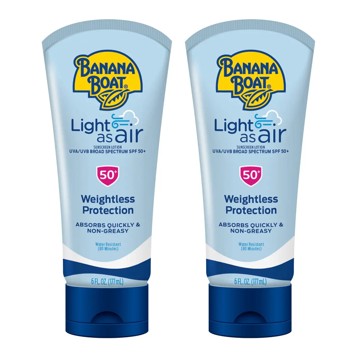 Banana Boat Light As Air Sunscreen Lotion SPF 50, 177ml (6 Fl Oz) | Broad Spectrum UVA/UVB Protection - main product image