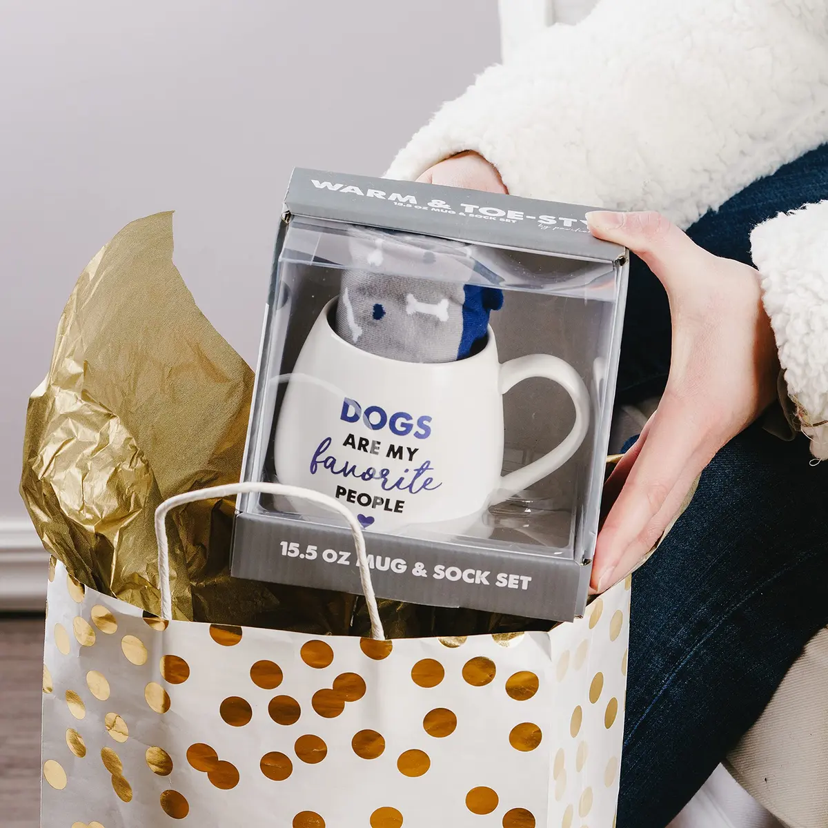 Pavilion Gift Company Dogs Are My Favorite People - Bone Socks & 15.5 Oz Coffee Cup Mug Gift Set - view 8