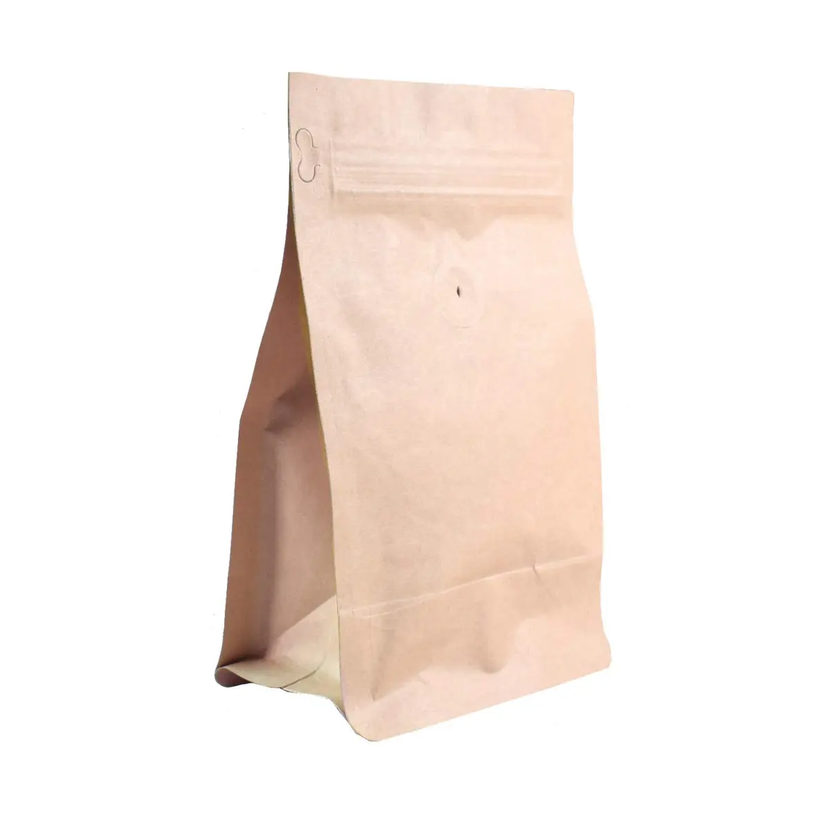 Awe Package Resealable Zipper Box Pouch Coffee Bag with Valve, 340g (12 oz) - 50 Count, Kraft - main product image