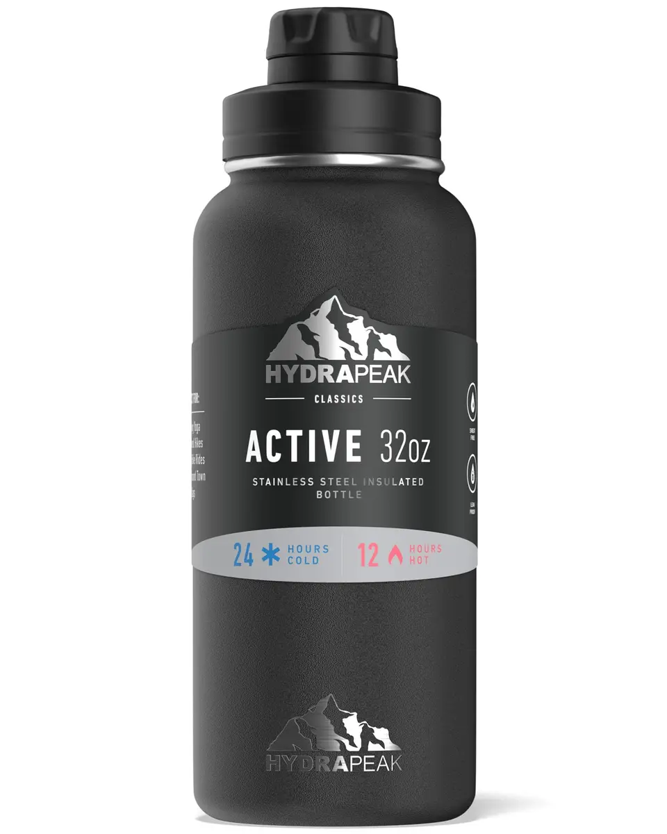 Hydrapeak 32oz Insulated Water Bottle with Chug Lid | Leak Proof Stainless Steel Bottle for Active Lifestyle - view 3