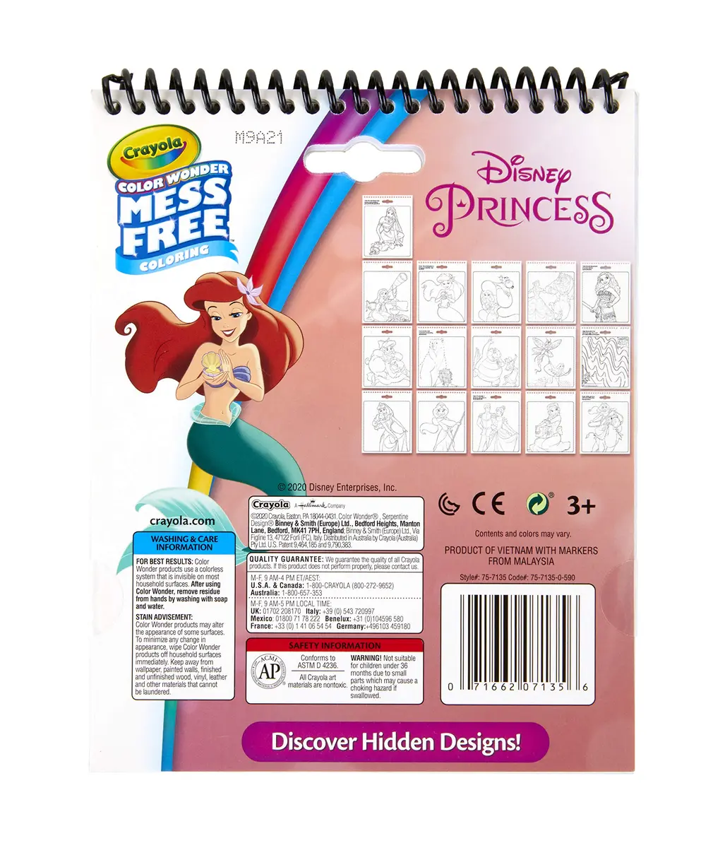 Crayola Color Wonder Disney Princess Coloring & Activity Pad, 19 Piece Set | Mess Free, Travel-Friendly for Kids 3-6 - view 6